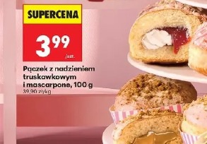 Pączek z nadzieniem truskawkowym i mascarpone