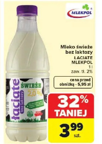 Mleko świeże bez laktozy ŁACIATE MLEKPOL