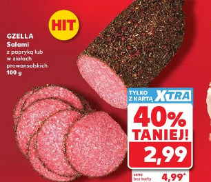 Gzella Salami z papryką lub w ziołach prowansalskich