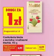 Czekolada biała z matchą i malinami Meltié