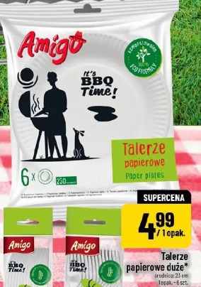 Talerze papierowe duże Amigo