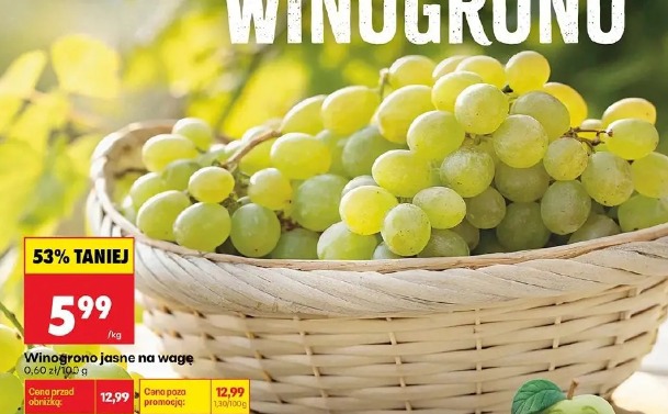 Winogrono jasne na wagę