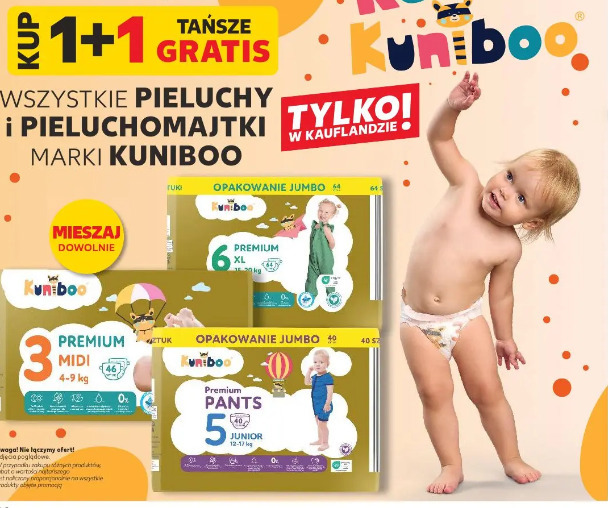 Wszystkie pieluchy i pieluchomajtki marki Kuniboo