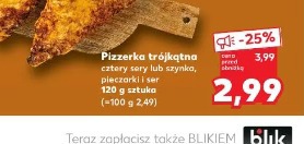 Pizzerka trójkątna cztery sery lub szynka, pieczarki i ser