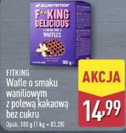 Fitking Wafle o smaku waniliowym z polewą kakaową bez cukru