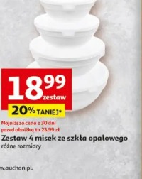 Zestaw 4 misek ze szkła opalowego