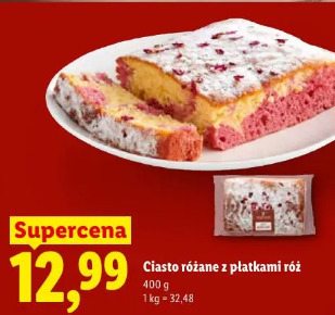 Ciasto różane z płatkami róż