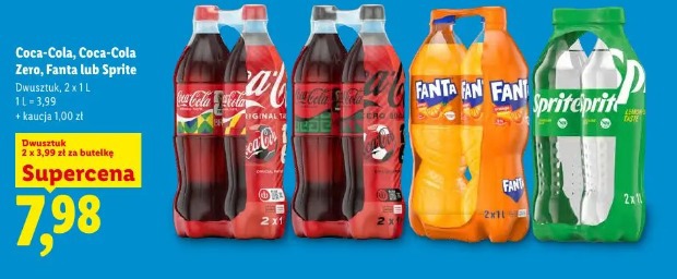 Coca-cola, Coca-cola zero, Fanta lub Sprite
