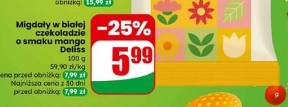 Migdały w białej czekoladzie o smaku mango Deliss