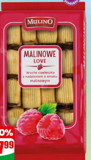 Ciastka kruche z nadzieniem malinowym Mulino