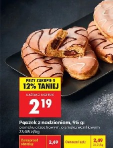 Pączek z nadzieniem o smaku orzechowym, o smaku wiśniowym
