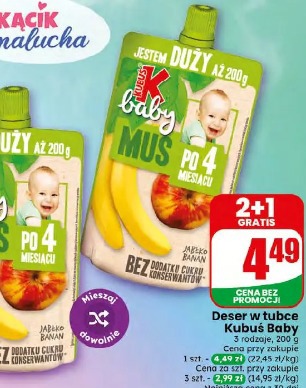 Deser w tubce Kubuś Baby