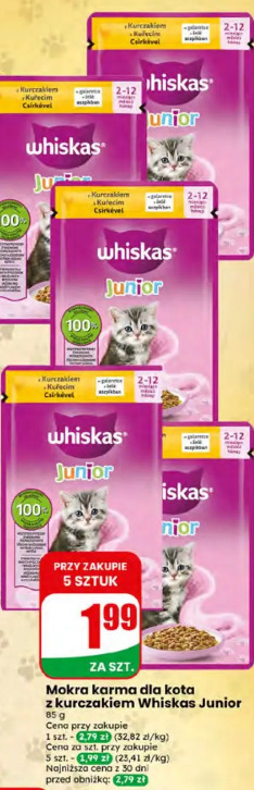 Whiskas Junior mokra karma dla kota z kurczakiem