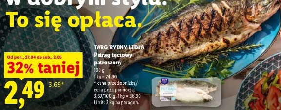 TARG RYBNY LIDLA Pstrąg tęczowy patroszony 