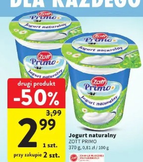 Jogurt naturalny Zott Primo