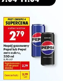 Napój gazowany Pepsi lub Pepsi zero cukru