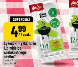 Łyżeczki, łyżki, noże lub widelce wielokrotnego użytku Amigo