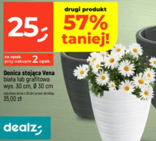 Donica stojąca Vena biała lub grafitowa