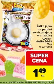 Żelka jajko na patelni ze strzelającą oranżadką CANDY GANG EGGS