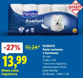 Papier toaletowy 3-warstwowy Floralys