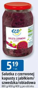 Eco+ Sałatka z czerwonej kapusty z jabłkiem/szwedzka/obiadowa