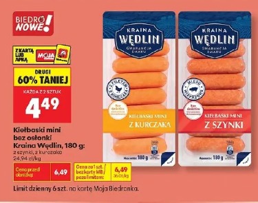 Kiełbaski mini bez osłonki Kraina Wędlin