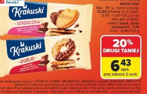 Krakuski serduszka ciastka z czekoladą