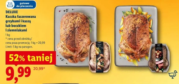 Deluxe Kaczka faszerowana grzybami i kaszą lub boczkiem i ziemniakami