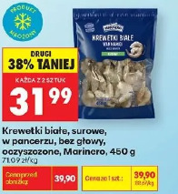 Krewetki białe, surowe, w pancerzu bez głowy, oczyszczone Marinero