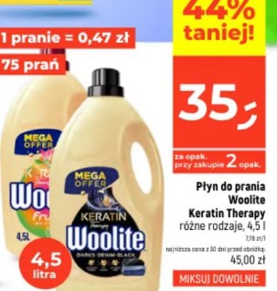 Płyn do prania Woolite Keratin Therapy różne rodzaje