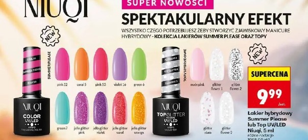 Lakier hybrydowy Summer Please lub Top UV/LED Niuqi, 5 ml
