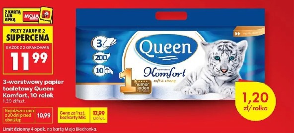 Queen Komfort papier toaletowy 3-warstwowy