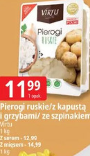 Pierogi ruskie/z kapustą i grzybami/ze szpinakiem Virtu