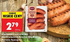 Kiełbasa z czosnkiem niedźwiedzim Kraina Wędlin Polskie Specjały