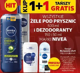Wszystkie żele pod prysznic 500 ml i dezodoranty 150 i 50 ml marki Nivea