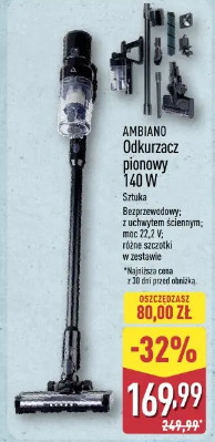 Ambiano Odkurzacz pionowy 140 W