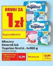 Mleczny Deserek lub Yogolino Nestlé, 4x100 g