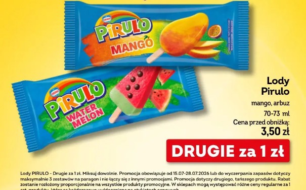 Lody Pirulo drugie za 1zł