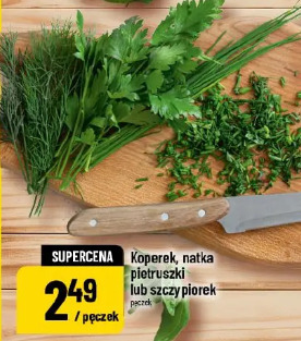 Koperek, natka pietruszki lub szczypiorek