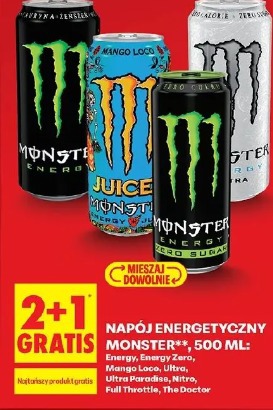Napój energetyczny Monster Energy, Energy Zero, Mango Loco, Ultra, Ultra Paradise, Nitro, Full Throttle, The Doctor