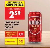 Piwo Warka Jasne Pełne