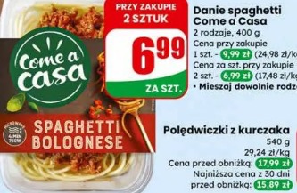 Danie spaghetti Come a Casa