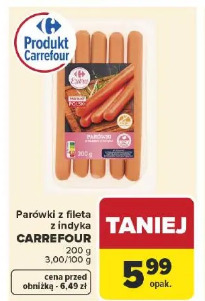 Parówki z fileta z indyka Carrefour