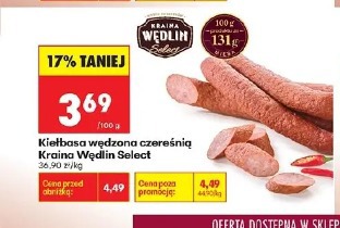 Kiełbasa wędzona czereśnią Kraina Wędlin Select