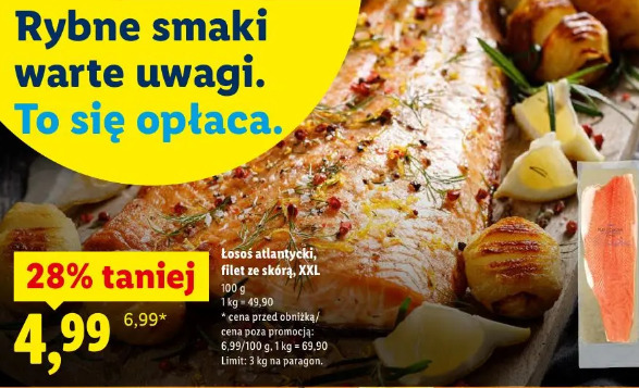 Łosoś atlantycki, filet ze skórą, XXL