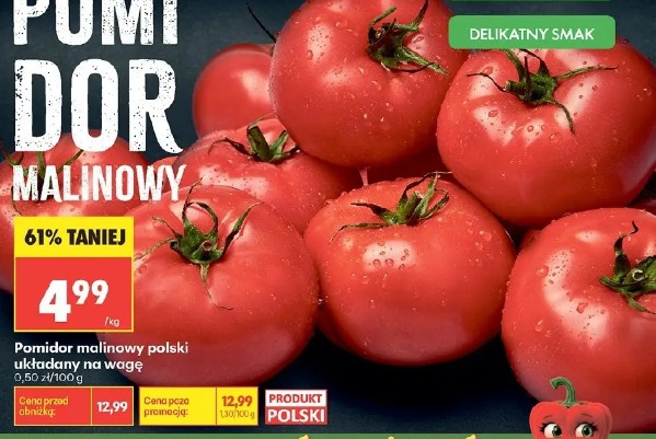 Pomidor malinowy polski układany na wagę