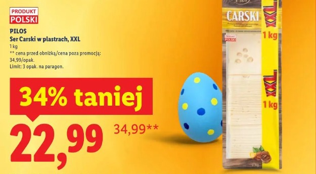 Ser Carski w plastrach XXL Pilos