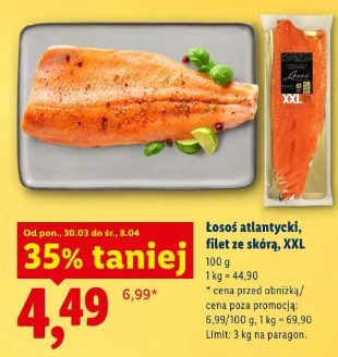 Łosoś atlantycki filet ze skórą, XXL