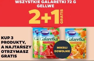 Wszystkie galaretki 72 g Gellwe 2+1 gratis