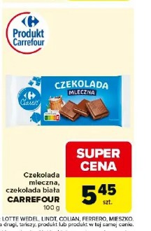 Czekolada mleczna, czekolada biała CARREFOUR